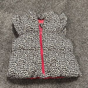 GAP Leopard Print Kids Vest with Pink Accents